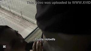 bent over on the highway this black hotwife screams doggystyle for her lover as drivers watch the cuckold action