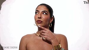 Princess Jasmine Lingerie Costume Gives Jerk Off Instructions for Arab Masturbation Solo