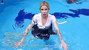 Ashlee rose fucked in school skirt underwater scuba dive