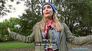 Lost dog chase turns into wild public outdoor sex adventure