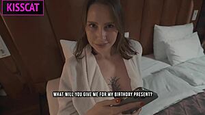 Birthday cuck husband watches hot wifey fuck handyman hotel quickie