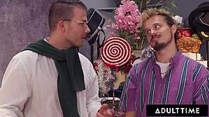 Naughty Coworkers' Vintage Christmas Photoshoot Explodes Into Wild Festive Orgy Chaos