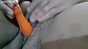 Arab Ebony Masturbates with Mechanic Tools