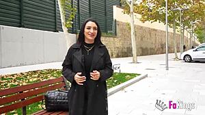 nelia estrada's huge tits bounce wildly on madrid's public sex tour