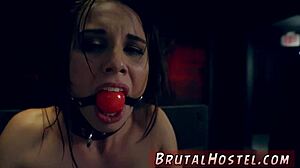 Tall teen feet slave Aidra Fox dominated extremely by Kharlie Stone in BDSM hardcore