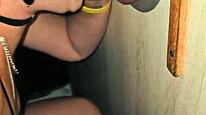 Gloryhole Blowjob on Hung Cock Swallows Cum at Swing House