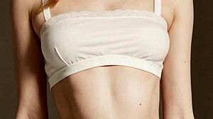 cute models tease in flowery panties and lingerie barefoot