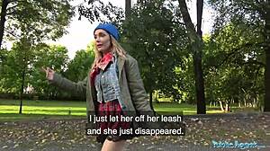 Lost dog chase turns into wild public outdoor sex adventure