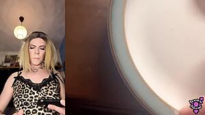 Jessica Bloom edges her big cock then cums on cookie and eats it