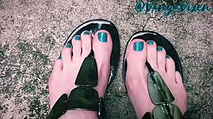 Vanya Vixen Teases Toes Feet in Sexy Milf Femdom Fetish