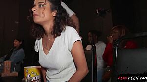 I felt up that young Latina teen's curves right in the dark theater