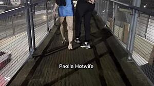 bent over on the highway this black hotwife screams doggystyle for her lover as drivers watch the cuckold action