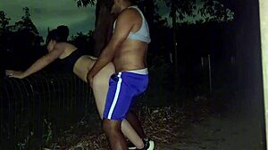 night run turns into public park sex with her flashing big brazilian ass and tits