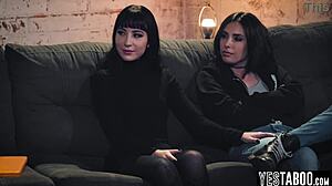 Petite milf criminal bends for anal threesome with parole officer's monster cock