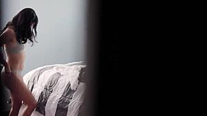 stepdad's peeping turns into pounding my tight shaved stepdaughter pussy