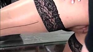 Hot milf bends over for boss pounding at his house