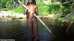 African tribe women hunt and fish