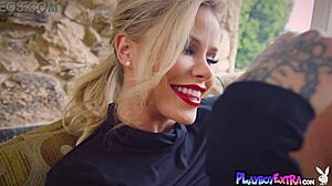 bombastic blonde milf jessa rhodes strips lingerie reveals shaved wet pussy