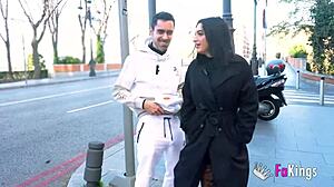 nelia estrada's huge tits bounce wildly on madrid's public sex tour