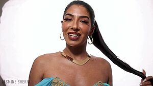 Princess Jasmine Lingerie Costume Gives Jerk Off Instructions for Arab Masturbation Solo