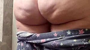 PAWG Lori clenches her huge fat ass tight over and over in this hot clip