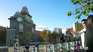 nelia estrada's huge tits bounce wildly on madrid's public sex tour