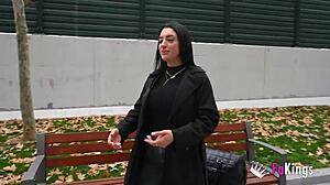 nelia estrada's huge tits bounce wildly on madrid's public sex tour