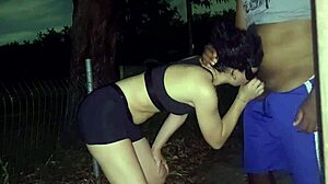 night run turns into public park sex with her flashing big brazilian ass and tits