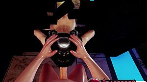 Lilu's Wet Bikini Squat Turns Sloppy Glory Hole Cumshot