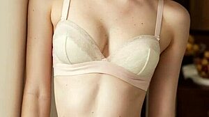 cute models tease in flowery panties and lingerie barefoot