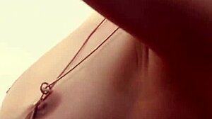 dutch brunette babe strips outdoors, revealing petite body, bubble butt and hairy beaver in softcore tease