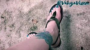 Vanya Vixen Teases Toes Feet in Sexy Milf Femdom Fetish