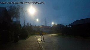 Transsexual endures outdoor public body BDSM exposure