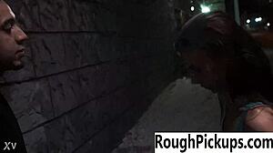 Guy picks up teen for rough pounding sex session