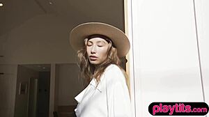 Petite Latina Pornstar Strips Clothes to Flash Big Juicy Tits Outdoor