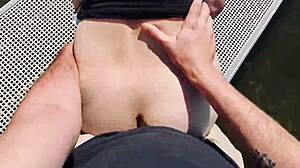 i almost got caught fucking my big tit milf wife at the lake for all to see