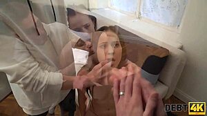 Debt4k russian shopaholic teen fucked rough by debt collector pov cuckold husband watches