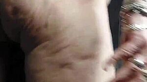 Oma shoves cucumber deep in old hairy beaver slut granny fucks hard