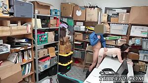 Petite teen thief tempts officers with extreme anal threesome in hd