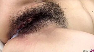 skinny japanese with long puffy nipples fucked rough in mmf threesome double creampie