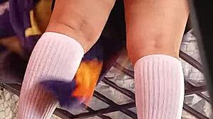 Padrastro hides camera under skirt catching student's unaware upskirt tease