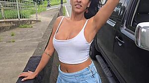 what if mature latina milf flashes her slutty ass on highway waiting for tow truck?