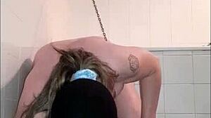 french slave housewife bound chained hard trained outdoor bdsm