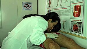 nurse gets horny over patient's massive erection ready to suck