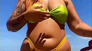 wanna see me flash big pussy and suck cocks on the beach?