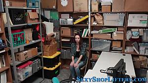 caught shoplifting teen 18+ gets hardcore facial punishment on cam