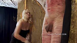 What If Cruel Blonde Milf Whips Your Cock Brutally?