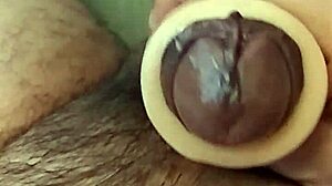 thick cock throbs wet in slow motion masturbation closeup