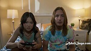 tiny asian teen step sis catches me spying stepmom thinks it's hot!