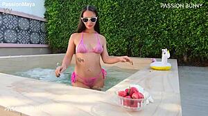 i love my morning bikini pool chill flashing these cute neighbors